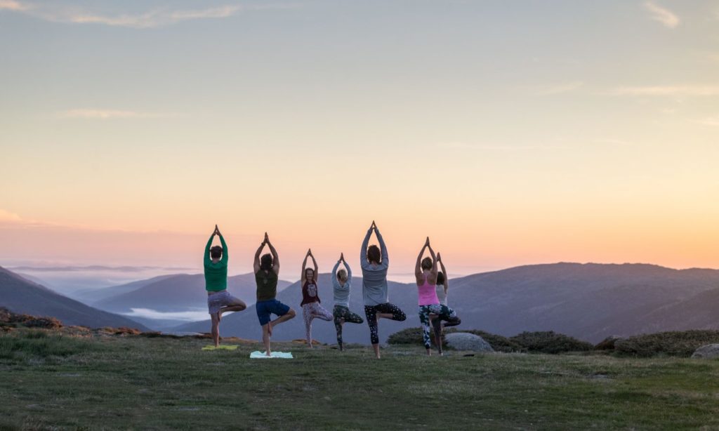 Yoga on the mountain